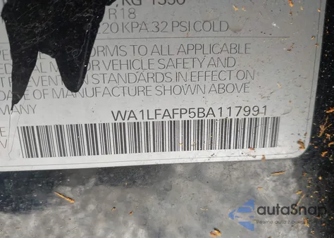 2011 Audi Q5 2.0T Premium from USA, damaged, VIN WA1LFAFP5BA117991